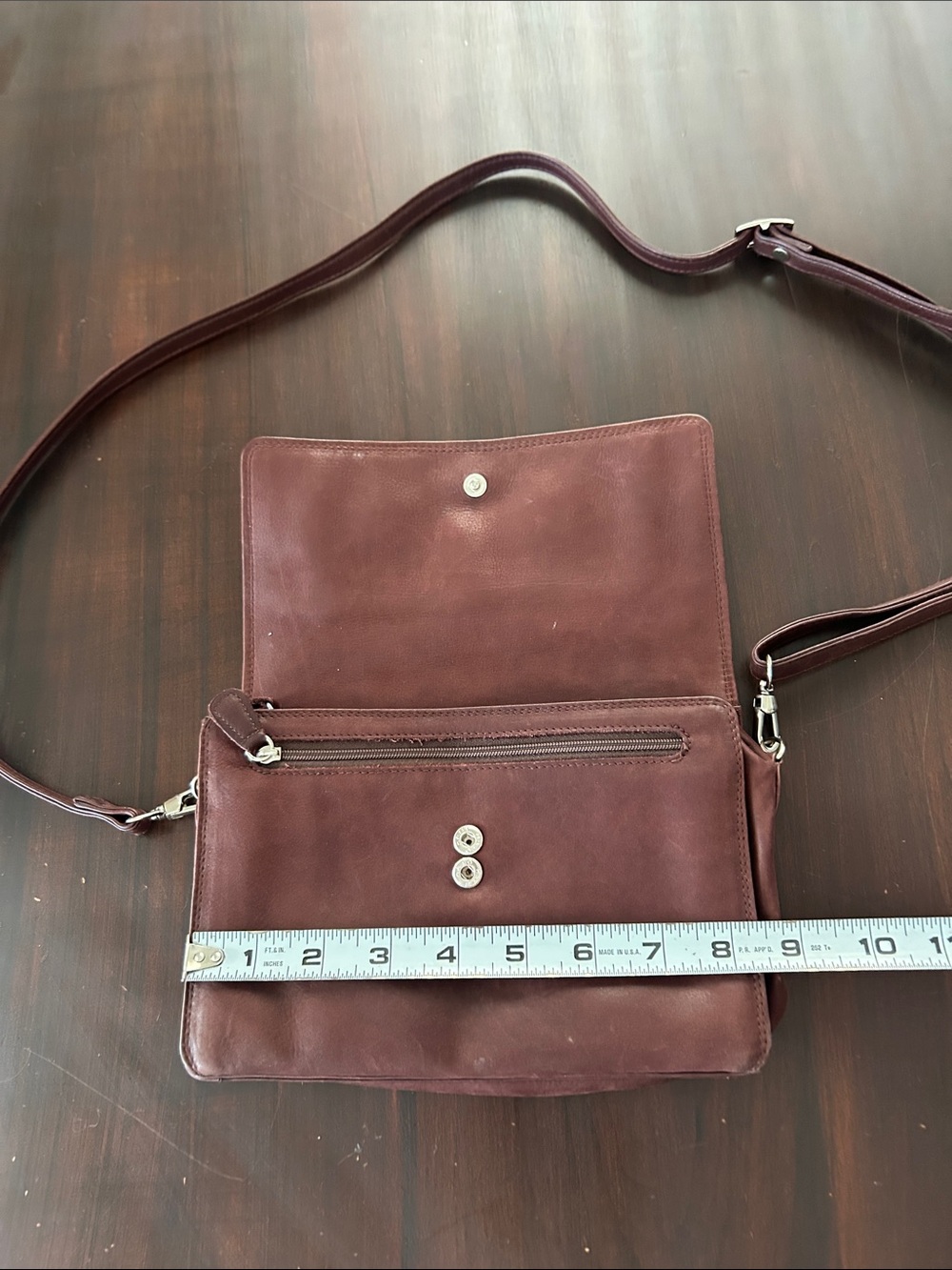 Derek Alexander Leather Crossbody Handbag Half Flap Organizer - Picture 16 of 16